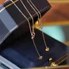 Kedjor Real 18K Gold Bead Necklace Pure AU750 Chain for Women Fine Jewelry Gift NE034Chains Godl22