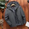 Jackets masculinos Camping de inverno Caminhada de lã casual grossa parkas casaco com capuz grande tamanho L-8xl Windbreaker Travel Roupos à prova d'água