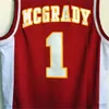 NCAA Wildcats Mountzion High School Tracy McGrady Basketer Basketeys 1 Team Color Red Treasable Shirt لعشاق الرياضة بجودة القطن الخالص أعلى جودة للبيع