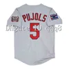 Maillot de baseball Na85 Vintage 2006 2011 5 Albert Pujols Mark 25 McGwire 15 Jim Edmonds 4 Yadier Molina 50 Adam Wainwright 45 Bob Gibson 23 David