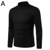 Men's Sweaters Men Knitted Sweater Male Half Turtleneck Christmas Top Casual Solid Pullover Autumn Winter Clothing Harajuku Black Slim Jumpe
