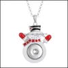 Arts And Crafts Noël Série Arbre Bonhomme De Neige Snap Bouton Pendentif Collier Fit 18Mm Snaps Boutons Bijoux Colliers F Sports2010 Dhzx5