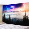 Tapisserie Psychedelic Moon Forest Sternenhimmel Home Decor Tapestry Hängende Wand CL