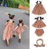 Mädchen Kleidung Sets Sommer Kinder Streifen Grün Blumen Kleid Kinder Casual Mode Hosenträger Rock + Shorts Zwei Stück Anzüge 220419