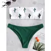 Bikinx Bandeau Swimwear Women Push Up Swimsuit Vrouw Cactus Print Micro Bikini 2020 Sexy Bathing Suit Beach Bathers Biquini Nieuw LJ200825