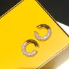 Oorbotten clip diamant oorbellen ontwerper voor dames Jewlery Luxurys Hoge kwaliteit Gold Hoop Earring Studs met Box Heanpok 22051202r