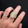 ICED Out Skull Ring Mens Silver Gold Ring عالية الجودة الكاملة من الهيب هوب حلقات المجوهرات
