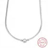 Nieuwe ketting zilveren kleur eenvoudige slang fit originele pandora charme bead hanger voor vrouwen sieraden diy
