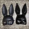 مصمم أقنعة PVC Easter Bunny Girl Mask Sexy Rabbit Ear White Cut Dhmi5