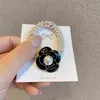 Corea Flor Lazos para el cabello Niñas Pulsera Cuerdas Accesorios para el cabello Moda Cadena de perlas completa Con cuentas Perla Rosa Mujeres Banda elástica para el cabello AA220323