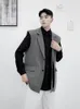 남성 조끼 조끼는 대형 크기 가벼운 요리 스타일 맞춤형 이발 가디건 패션 숄더 패드 슬리빙 코트