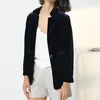 Women's Two Piece Pants 2022 Spring Women Notched Collar Velvet Jacket 3 Colors Ladies Simple Long Sleeve Casual Elegant Blazer Coat