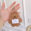 Keychains Trendy Plush Door Car Key Animal For Men Women Keyring Korean Style Söt nyckelringbjörn med maskpåse hängsmycken gåvor