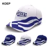 Partihandel vår mode baseball cap grekland flaggkapslar för kvinnor sommar mesh trucker hatt flicka unisex hip-hop hattar