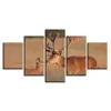 Elk mâle multi-cornes et ses enfants toile HD imprime affiches décor à la maison mur Art photos 5 pièces KIT peintures pas de cadre