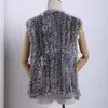 La fourrure de fourrure féminine Classic Lady authentique tricotée d'hiver Femmes en V V Gitre de gilet