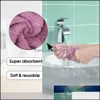 Cleaning Cloths Household Tools Housekee Organization Home Garden 5Pcs Super Absorbent Microfiber Kitchen Dish Cloth High-Efficiency Table