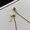 Fashion Tassel Earrings Designer Jewelry Stud Earring For Women Earings Hoop Gold Letter Y Pendant Studs Elegant Wedding Gift Box 248m