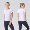 2022 NEW Align LU-07 Women's 2.0 Yoga Short Sleeve Solid Color Nude Sports Shaping Waist Tight Fitness Loose Jogging High Quality