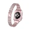 Boulots intelligents Bands de diamant de luxe compatibles avec les bracelets Apple Watch Band 38 mm 40mm 41mm 42 mm 44 mm 45 mm Femmes Iwatch Se série 7 6 5 4 3 2 1 bijou habillé en métal