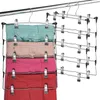 Metalen Pant Broeken Hanger 5 Laag Vouwen Ruimtebesparende Wasserij Droger Rok Antislip Clips Hangers Closet Garderobe Organizer