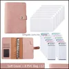 메모장 노트 사무용 학교 공부 비즈니스 산업 A6 바인더 ER 8pcs PVC 포켓 및 12pcs 비용 예산 Sheets for Money Rec