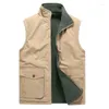 Hommes Gilets Hommes Velours Gilet Mode Chaud Double Face Porter Gilets Casual Outwear Thermique Doux Sans Manches Vestes Vêtements Phin22