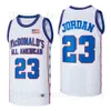 Film All America McDonalds Jerseys 23 Man Man Basketball Team Color Blue White Away Away oddychający dla fanów sportowych Pure Cotton Shirt University Dobra jakość w sprzedaży