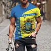 T-shirts masculins mode masculin Ukraine drapeau surdimensionné des vêtements surtout