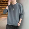 Yuvarlak Boyun Kazak erkek Bahar Ve Sonbahar Gelgit Marka Sticker 2022 Yeni Uzun Kollu T-shirt Rahat Gevşek Dipli Gömlek Giysileri