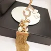 K201 Tassel Pearls Porte Clef Long Brelowain Słynna marka Numer 5 Biecil Kluczowe łańcuchy dla kobiet worki