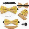 Bow Ties Cork Wood Fashion Vintage Floral Print Wooden Bowtie Novelty Handmade Butterfly Wedding Party Neck Wear AccessoriesBow