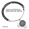 Pendant Necklaces Punk Stainless Steel Sun God Apollo Necklace Black Natural Stone Chain 26" Link For Men JewelryPendant