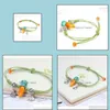 Charm Bracelets Small Carrots Pattern Ceramic Fashion Jewelry Green Rope Cartoon Style Women Cute Adorn Article Vipjewel Drop Vipjewel Dheyj