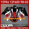 Yamaha için Vücut Çerçevesi YZF-600 YZF R6 R 6 600cc YZFR6 1998 1999 00 01 02 KUTUSUNDA 145NO.21 YZF 600 CC Cowling YZF-R6 98-02 YZF600 98 99 2000 2001 2002 Kaplama Kiti Parlak Altın