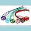 Naszyjniki wisiorek wisiorki biżuteria hurtowa 6 color ręcznie robione murano lampwork szklany mieszanka kolor okrągły naszyjnik dla w dwu