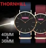 Premium Men's Women's Japan Quartz Movement Watch 40mm 36mm Top quality nice model waterproof Genuine Nylon Fabric Leather Couple Lovers Clock Wristwatch Gifts