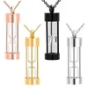 Eternity Memory Hourglass Urn Necklace Memorial Cremation Jewelry Stainless Steel Pendants Locket Holder Ashes for Pet/Human Y220523