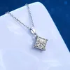 Collana taglio principessa certificato 2ct laboratorio creato collana a ciondolo diamante solido s925 gioielli da sposa argento 220813