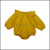 ロンパーズキッズガールズフリルフライングスリーブロンパー幼児幼児ソリッドカラージャンプスーツサマーファッションベビークライミング衣服mxhomed8wy