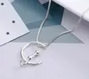 Cat Fashion Moon Pendant Necklace Charm Silver Gold Color Link Netlace for Pet Jewelry for Women Gift Shellhard GA30827Q