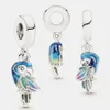 Moments Jungle Paradise Parrot Dangle pandora charms for bracelet DIY Jewelry Making kits Loose Bead 925 Sterling Silver wedding party gift 791679C01