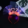 Party Decoration Glow Headband Flashing Blinking Crown Fiber Happy Year Hair Bands Wedding Christmas FavorsPartyParty