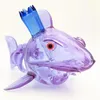 Bang à eau en verre 14,4 mm Joint femelle Purple Shark Shape Hookah Heady Rig