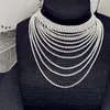 Kedjor Fashion Multilayer Rhinestone Claw Chain Necklace For Women's Clavicle Sexig Simple Banquet Party Jewelry Necklacein