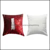 Pillow Case Bedding Supplies Home Textiles Garden Aa Sublimation Blank Sequin Cases Heat Tranfer Printing Cushion Er 40 X 40Cm Pillowcase