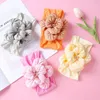 Grand bandeau à fleurs avec Turban en Nylon doux et Large, accessoires pour cheveux de bébés filles, couvre-chef pour enfants et nouveau-nés