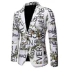 4 Color Men's Fashion Suit Party Coat Casual Slim Fit Blazer One Buttons Suit 3D Floral Print Painting Blazers Jacket Men 220409