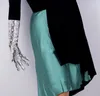 قفازات أصابع المرأة الفضة الأفعى الجلد طباعة فو بو الجلود طويلة الإناث مثير حزب اللباس الأزياء قفاز 40 سنتيمتر R1067