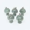 2 cm natürlicher Kristallstein, Pilz-Anhänger, Rosenquarz, grün, braune Steine, Anhänger für DIY-Schmuckherstellung, Halskette